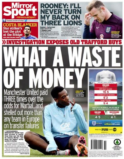 .@MirrorFootball @DiscoMirror What a waste of money @ManUtd #MNUREA