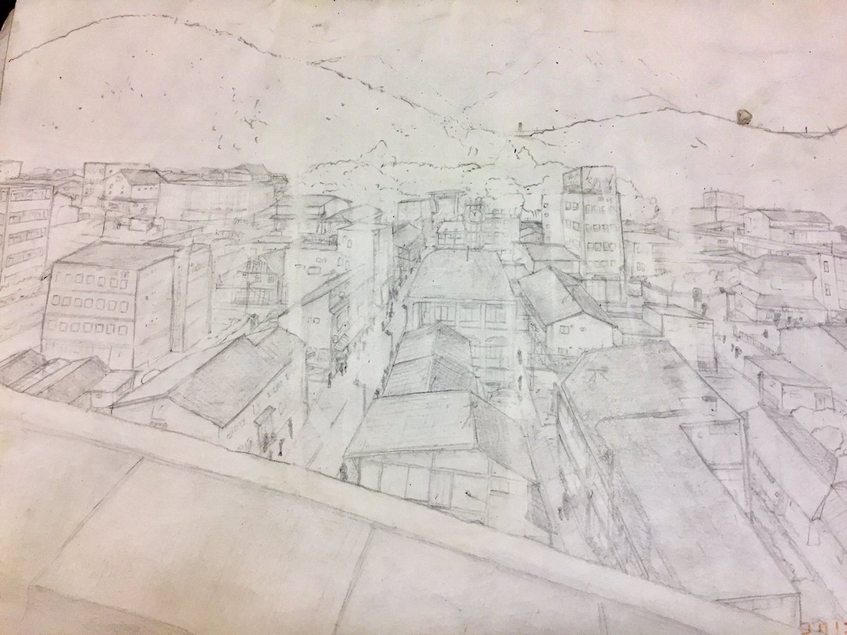 西川屋チェン 架空地図 想像地図 空想地図 小6のときの自由帳発見 遠近法 とか立体感とかぶっ飛んでるけど 街の小物まで描いてあって小学生にしては悪くない方かなぁ 想像の街並みだから 学校で描いてて どこの街 って訊かれると戸惑ってた
