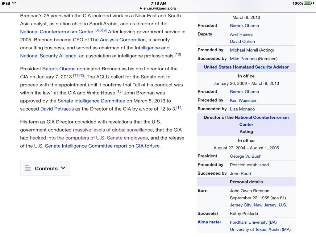Surprise - Surprise - CIA Director, John O. Brennan was also Director when the CIA Hacked the United States Senate. - Emails anyone?