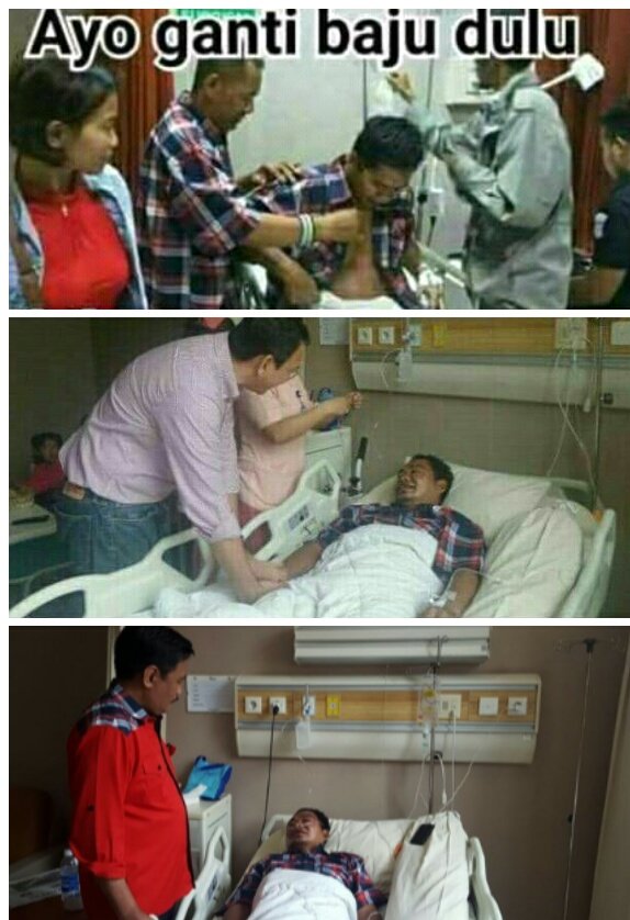 ronavioleta's tweet photo. Nantang duel, babak belur, ngakunya dikeroyok. Msk RS berkaos putih, di RS bela2in ganti kaos buat foto2 seolah ahoker yg teraniya 😅😅😅 https://t.co/Ro15MKUAhG
