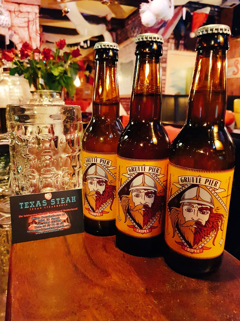 Texassteaksneek's tweet photo. NIEUW BIER 🍻 #GRUTTE #PIER bij #steakhouse #TexasSteak  welkom bij ons voor lekker eten en drinken 🍻 Top #vlees alleen bij ons @gruttepier https://t.co/94bp7zf0Cg