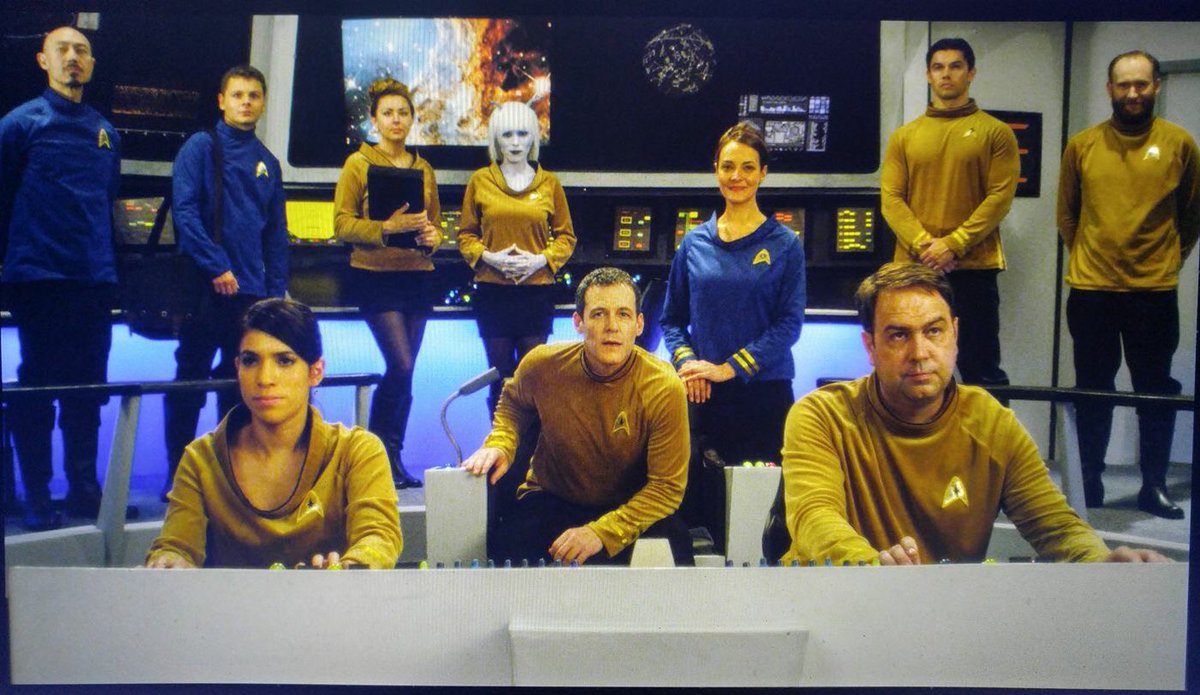 STFirstFrontier's tweet photo. Cast photo on The Bridge of #StarTrekFirstFrontier #StarTrek https://t.co/VVx3qivoI5