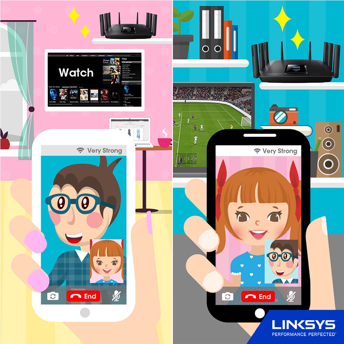 LinksysID's tweet photo. Yeay It's Weekend! Gunakan "Seamless Roaming" agar kontak video dengan kekasih kamu melalui Facetime® or Skype™ mulus dan tanpa putus. https://t.co/U6Lrf4IxwT
