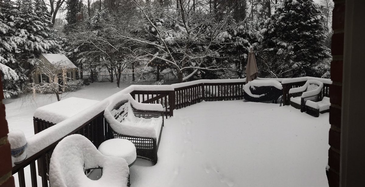 MikeCockerham's tweet image. #MO Snow on the deck!