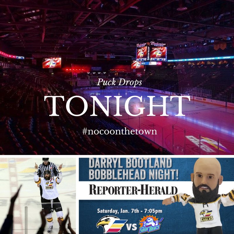 NoCoOnTheTown's tweet photo. Excited for bobblehead #giveaway night at the @BudEventsCenter! Come cheer on your @ColoradoEagles. #nocoonthetown #funontap https://t.co/hMD9gfIAIl