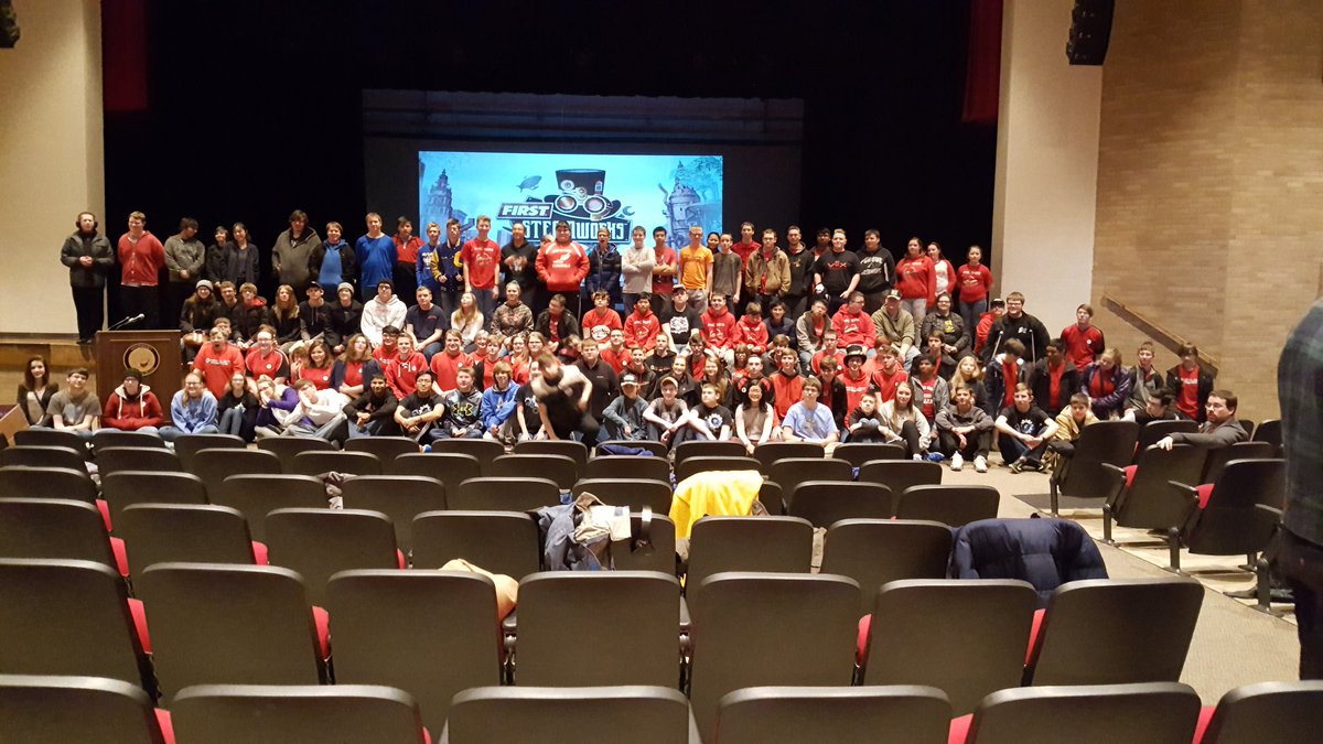 sharing kickoff with friends #omgrobots #FedExContest #firststeamworks #frc1741