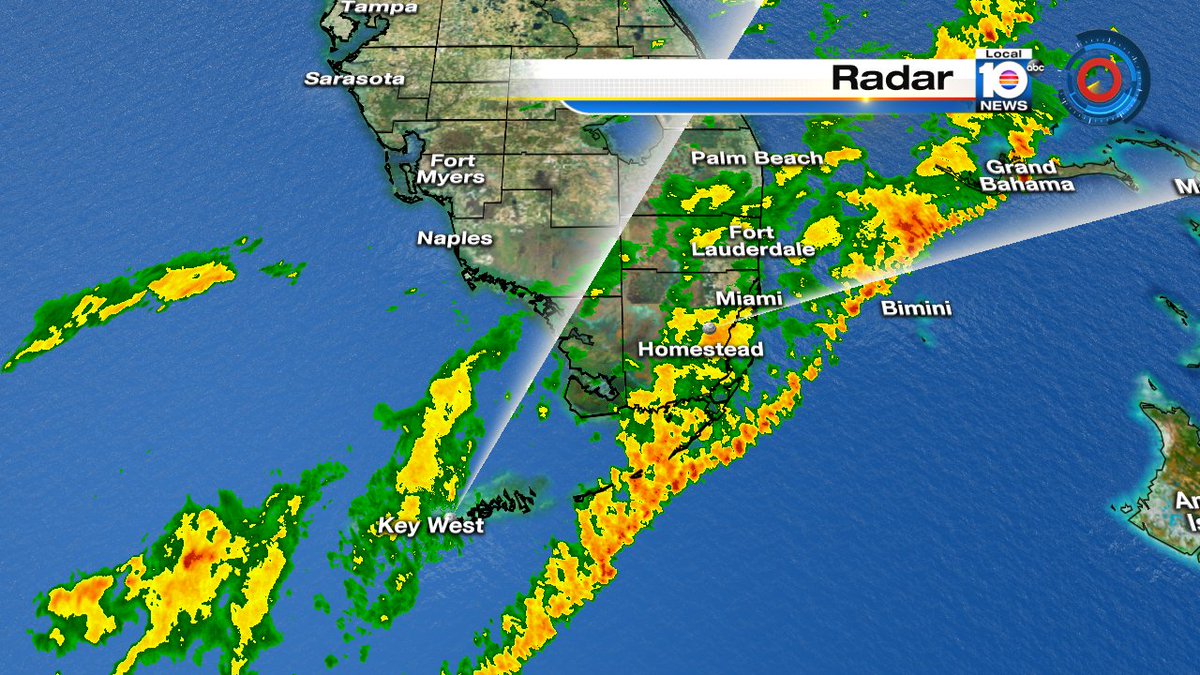 Heaviest rain in the Florida Keys right now. @TrentAricTV watching this line pull away from Miami-Dade and Broward https://t.co/Kl5u6F1T4G