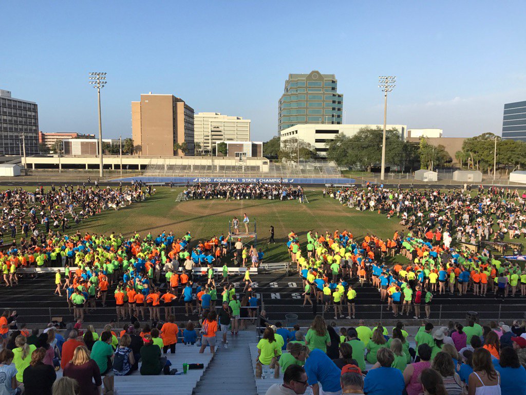 Mass band rehearsal at #ThomasJeffersonHighSchool in #Tampa. #OutbackBowl #2K17