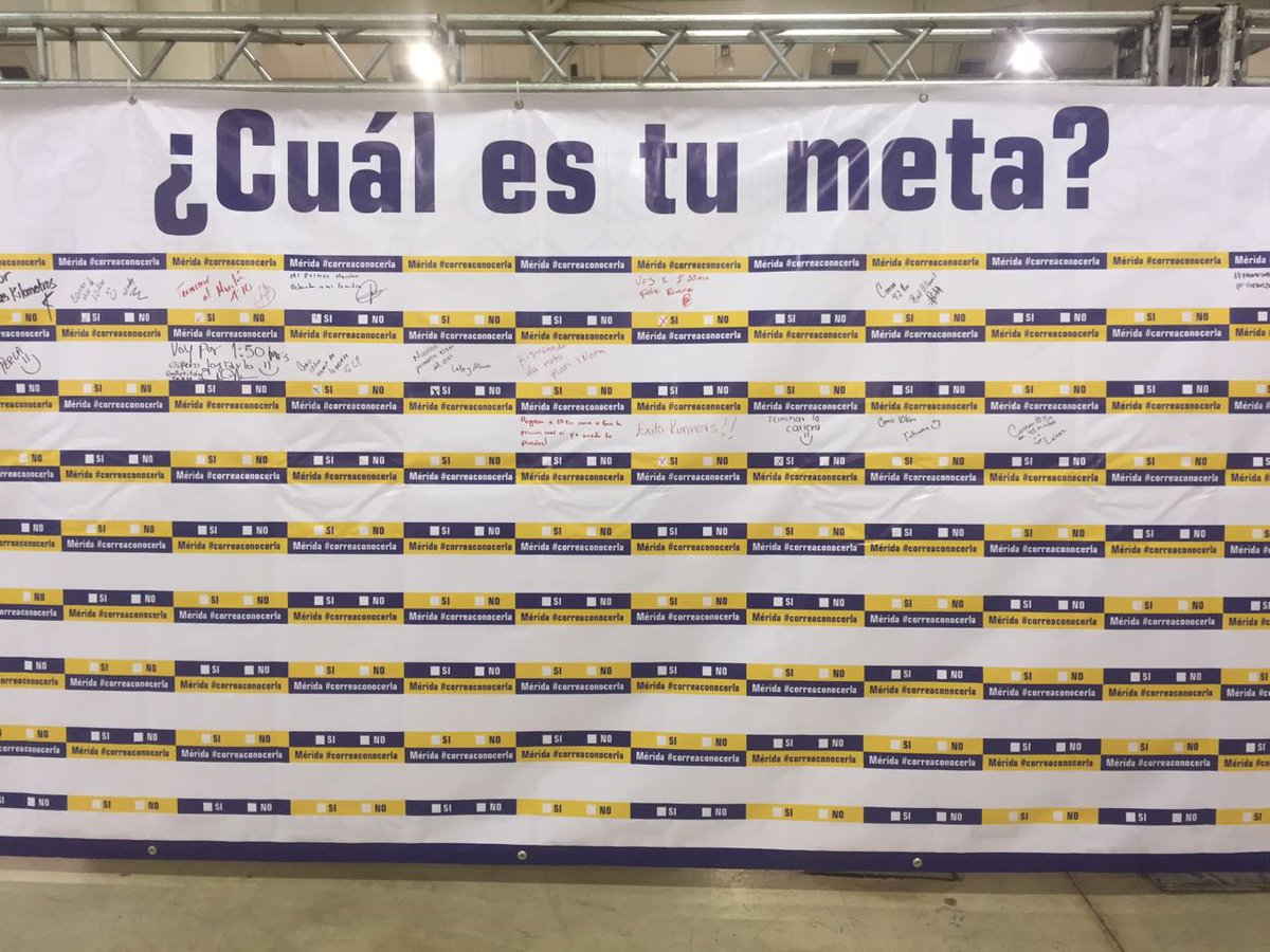 DeportesMerida_'s tweet photo. Ven a la #ExpoMarathon y escribe ¿Cuál es tu meta? para el #MarathonMérida2017 de 9 am a 5 pm en el Centro de Convenciones Siglo XXI https://t.co/oVEiC9P1AR