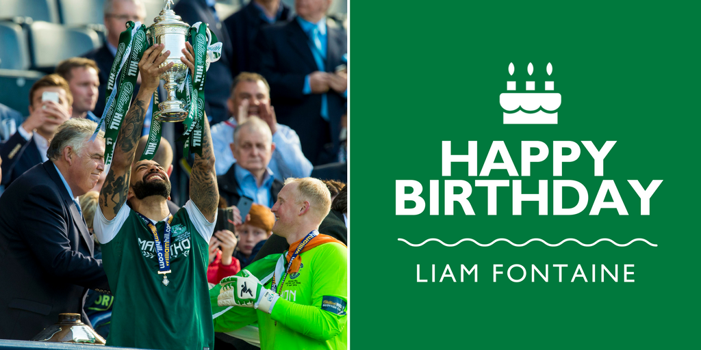 HibernianFC's tweet photo. Happy birthday to Hibernian defender, Liam Fontaine, who turns 31 today. We hope it's a cracker, @LiamFontaine 🎂🎈🎁 https://t.co/2vwC7d72Xi