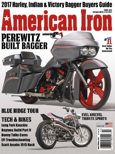 BuzzKanter's tweet photo. New issue of @AmericanIronMag featuring @perewitz #customBagger and @evelknievel themed Harley, #HarleyTech, #KnuckChopper @sjacobsstudio https://t.co/pYRlZzzslx