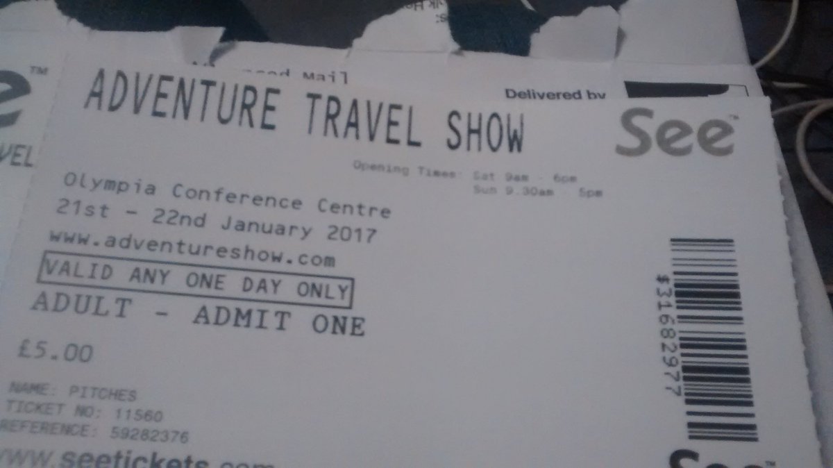 MetalJo's tweet photo. Adventure Travel Show ticket has arrived! Yay! :) #adventuretravelshow @AdvTravelShow https://t.co/h0CFP5QgYx