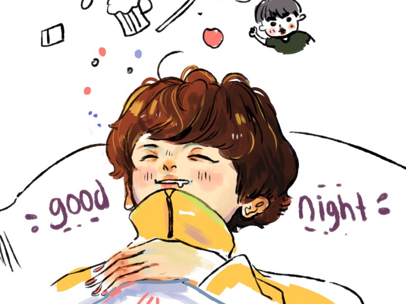 잘자요 ~~ 
#chanyeol #goodnight #doodle 