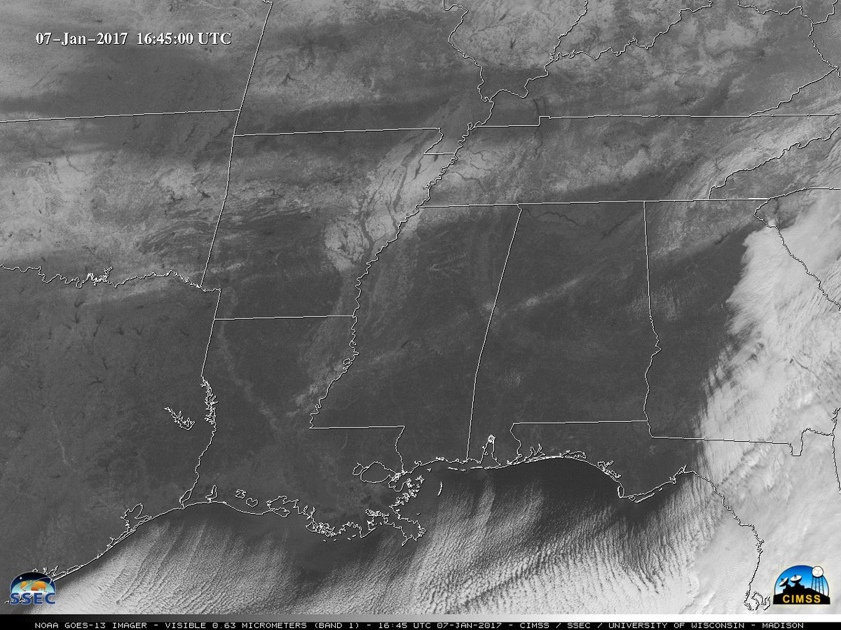 GOES-13 visible images offer a nice view of the snow cover in the southern/southeastern US go.wisc.edu/wjiv9g