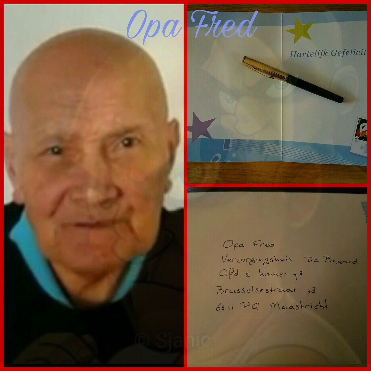 Sjanic's tweet photo. Kaartje voor Opa Fred #OpaFred https://t.co/9ljwDaUP4k