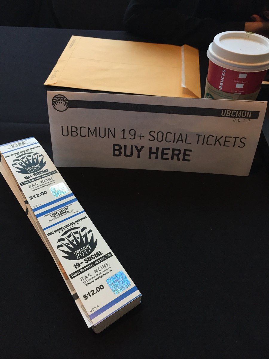 UBCMUN's tweet photo. Remember to get your tickets for tonight's social at Bar None! Tickets are $12 each and doors open at 10pm. 
https://t.co/GDVZvVK3Ps https://t.co/QSQzyEUtjL