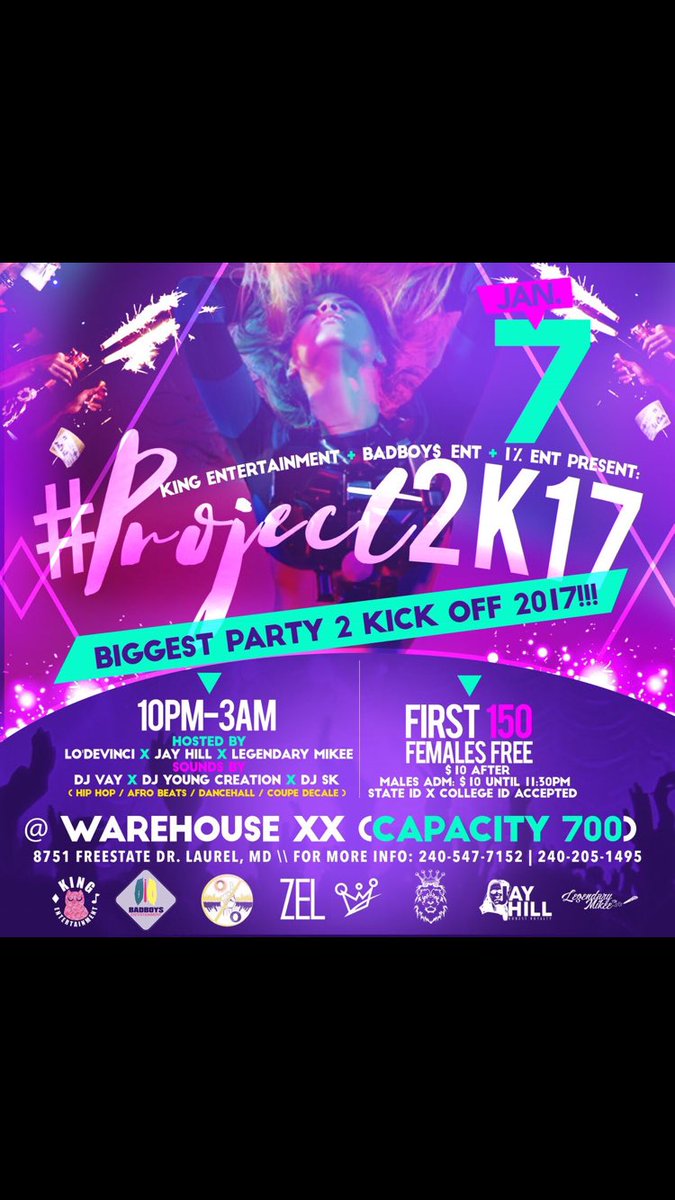 ATLINVASION2022's tweet photo. TONIGHT‼️‼️‼️
First 150 Ladies FREE
#Project2k17

Speedy Lines✅ Speedy Entrance🚪
10P-3A

3DJ's🔊: Hiphop // Dancehall // Afro Beats 🔥

📍PG/MD https://t.co/3T3N7jMVx8