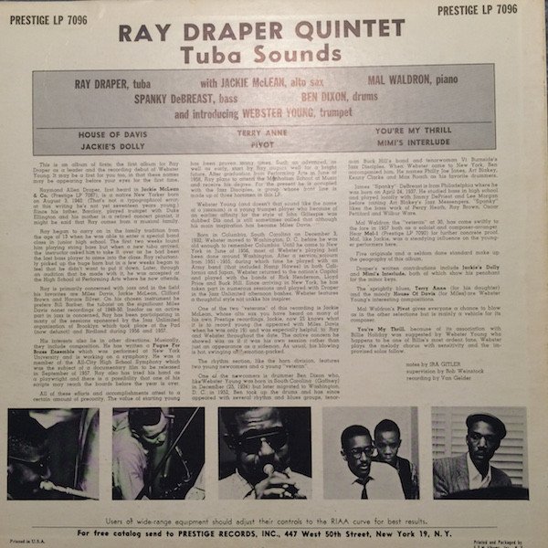 karyobin014's tweet photo. #RayDraper Quintet – Tuba Sounds   Prestige(US) – PRLP 7096  1957
https://t.co/GP1XCnvdvo #Jazz
#JackieMcLean🎷#WebsterYoung🎺#MalWaldron🎹 https://t.co/ZpTKpBKH15
