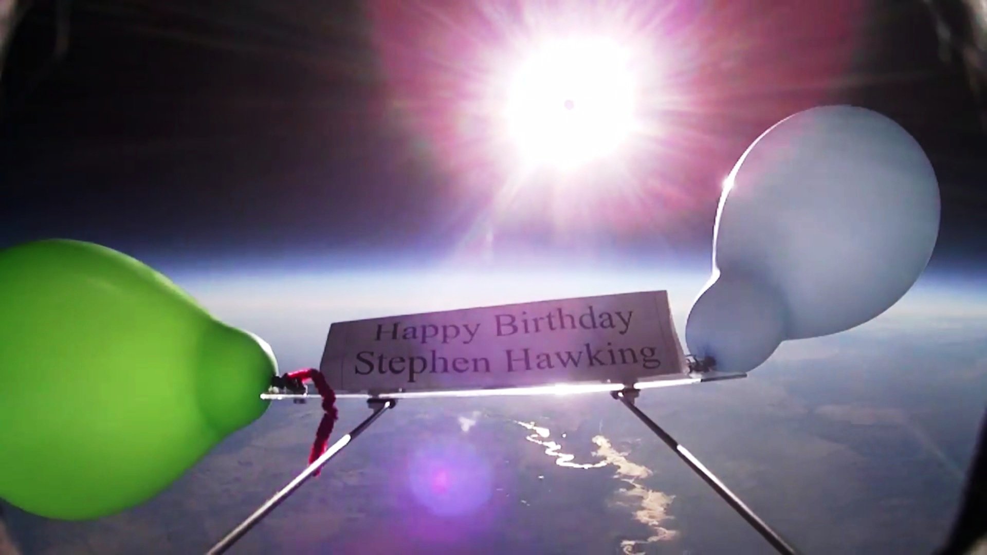 Happy 75th birthday, Stephen Hawking! Here\s a stratospheric balloon tribute from 