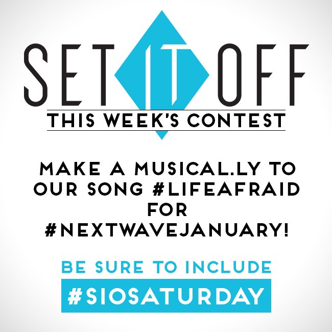 SetItOff's tweet photo. IT'S BACK! For #SIOSaturday's return we want you to make a @musicallyapp to our song #LifeAfraid for #NextWaveJanuary! https://t.co/gINdVrZRAE