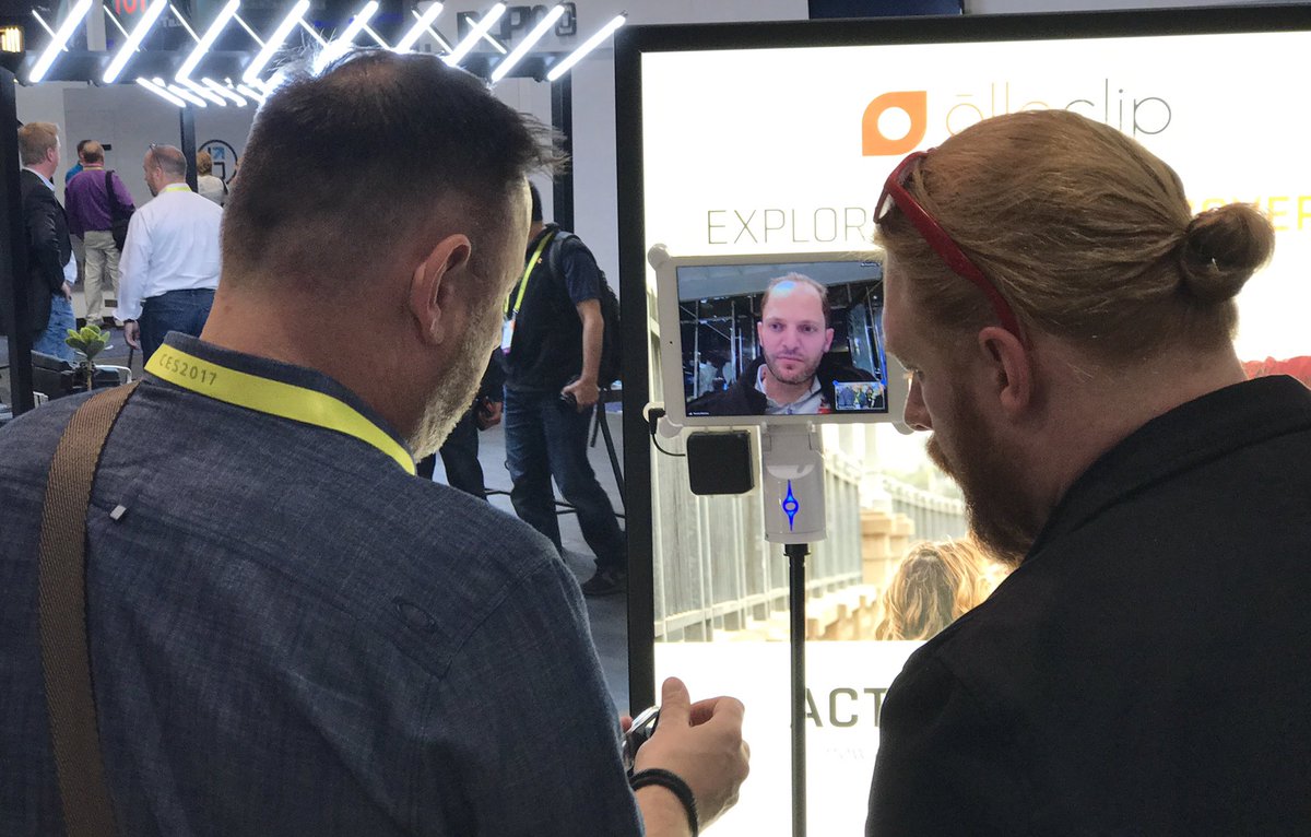 RevolveRobotics's tweet photo. Do you see what we see? Connect live for a demonstration @olloclip #gglive #Kubi @RevolveRobotics @CES2017 https://t.co/AJSyAay1wr