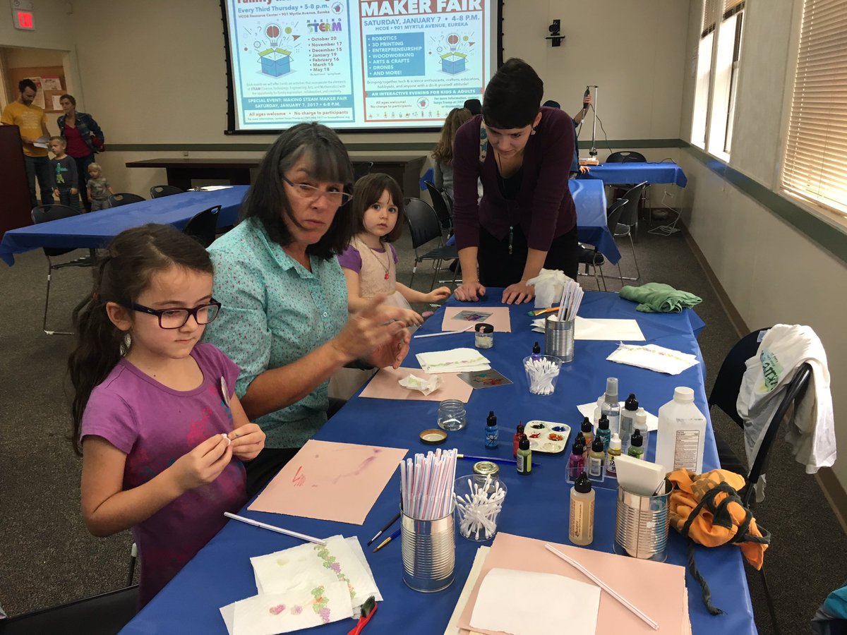 tztrump's tweet photo. Alhohol ink happening now at the Maker Fair #humsteam https://t.co/RSufRsc5d3