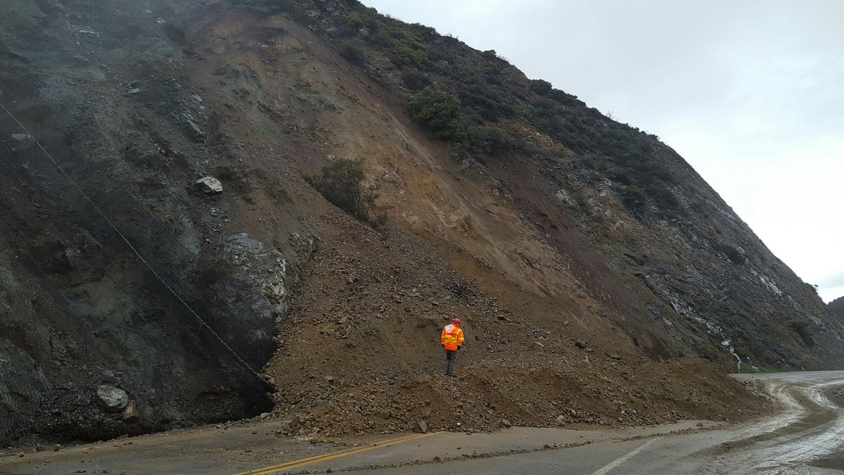 Here's what <a href="/CaltransD5/">Caltrans District 5</a> is dealing with on #Highway41 -whoa!  Roadway closed at least the next 18 hours, probably more. #CAStorm #SLOWeather