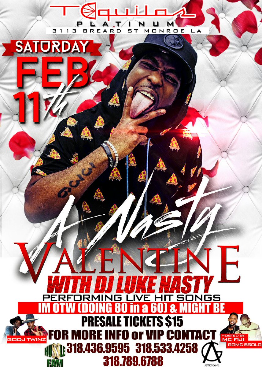 TequilasMonroe's tweet photo. Jus read it #ANASTYVALENTINE 
FEB 11 IN MONROE https://t.co/nBy76haVFY