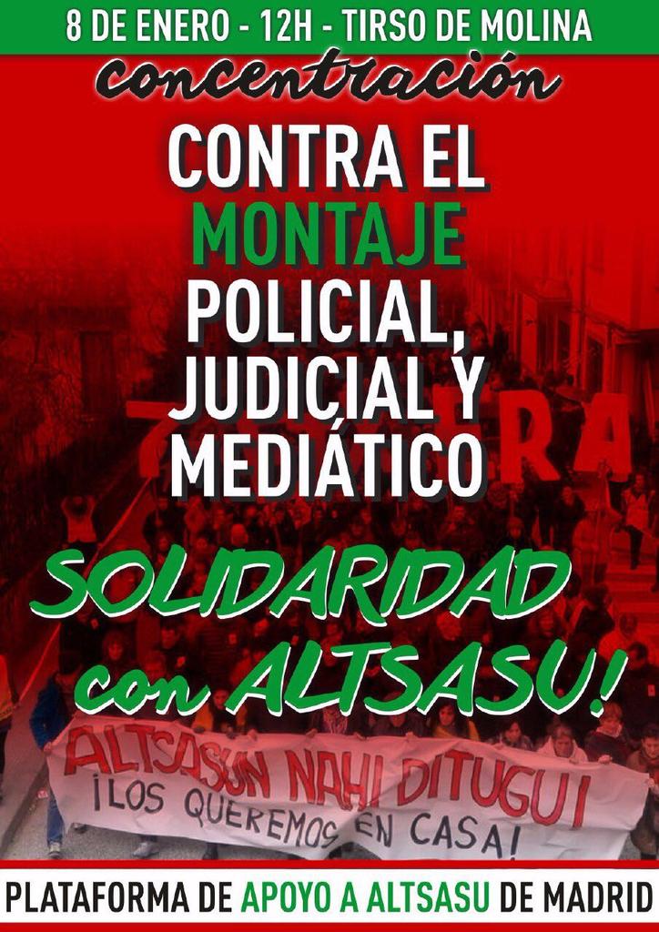 Mañana seguimos pidiendo la libertad de las compañeras de Altsasu! Contra su represión nuestra solidaridad!