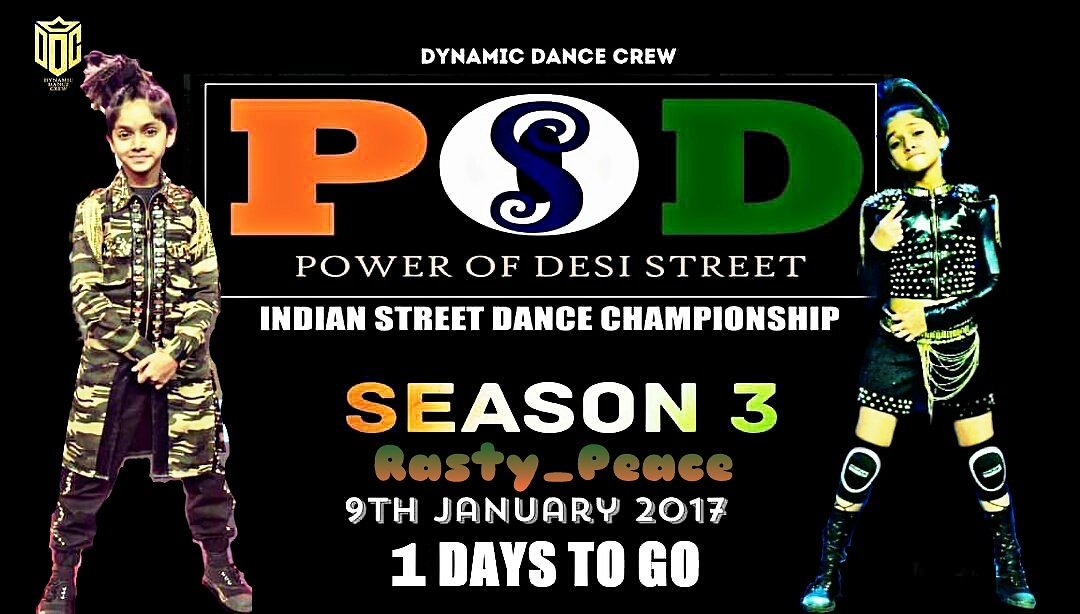 rasty_peace's tweet photo. 1 Days to go for one of the biggest street dance #championship of India
#PODS-Power Of Desi Street Season 3 organised by #Dynamicdancecrew https://t.co/RzPmC7QxMR