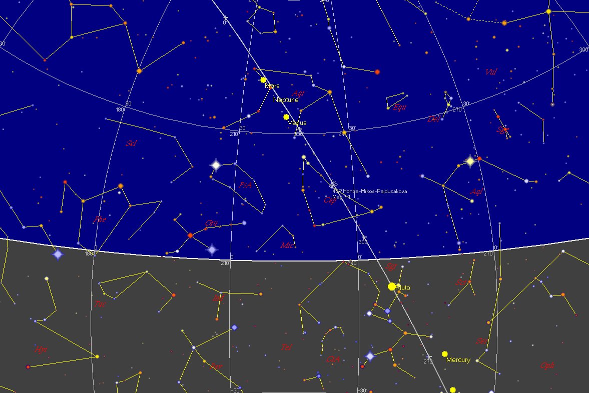 otastro's tweet photo. Cancelling Sidewalk Astronomy Monrovia CA2nite. Have a clearing? Break out the binos!   Venus, Mars, m(ag) 7.9 Neptune m 7.1 Comet45P https://t.co/ZpwDj0dZht