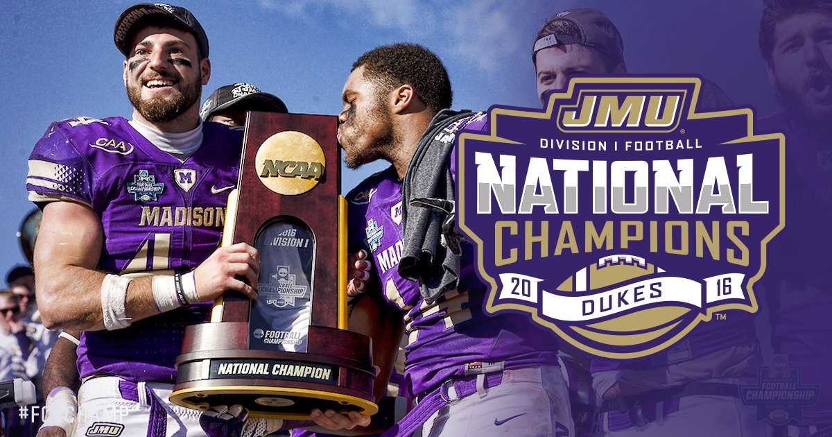 JMUSports's tweet photo. How sweet it is! 🏆

#NationalChamps https://t.co/FyGkBtHQDO