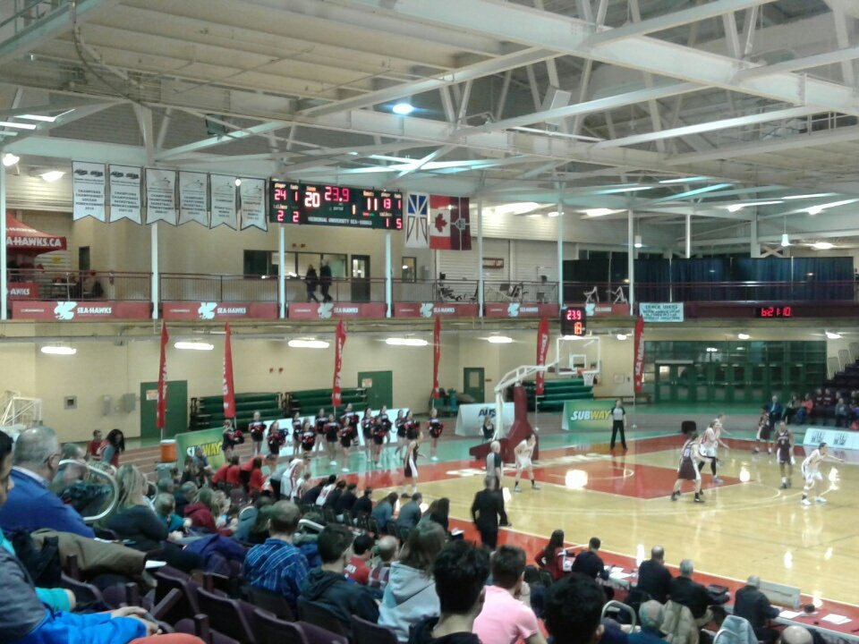 Just checked in at the WBB game. 5 points away from a <a href="/MUNathletics/">Memorial Sea-Hawks</a> hoodie for this guy! Woohoo!