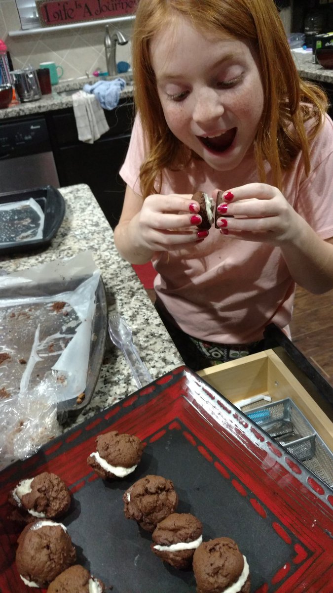chefmadd's tweet photo. #chefmadd hard at work! #youngchef #baking #cheflife #chocolatewoopiepie https://t.co/9TiD9OWsCT