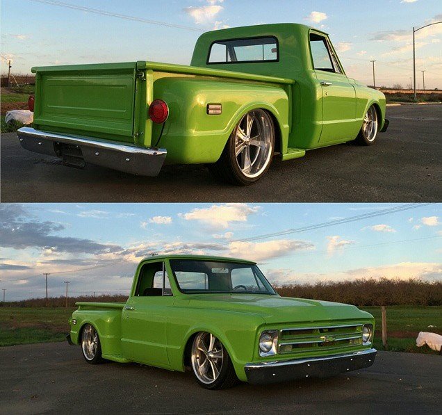 c10source's tweet image. Slime green &apos;67 stepper lookin good! #c10trucks #c10source