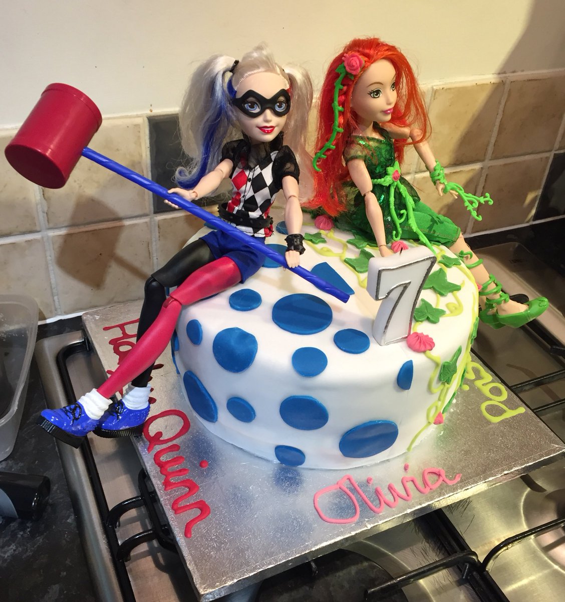 Another fantastic bday cake made by my wife for our Olivia's 7th bday 🎂🎉<a href="/DCComics/">DC Comics</a>