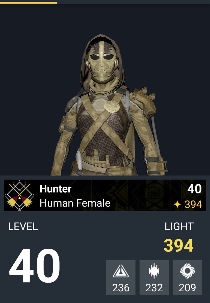 PestilencePower's tweet photo. @DeeJ_BNG @DestinyTheGame #grind 394 with no Raid. Creepin' onnnn uuuuuppppp! https://t.co/XsOMCUy3mA