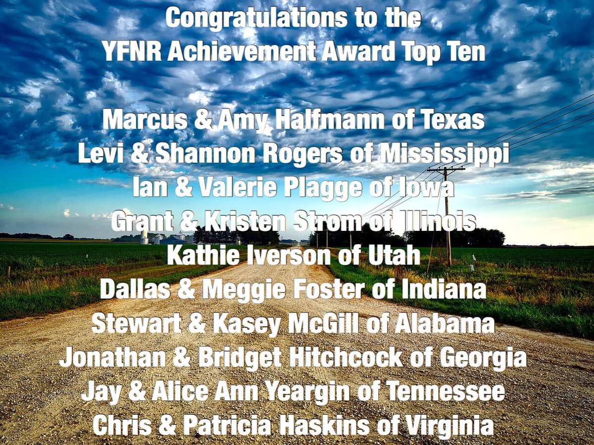 FarmBureau's tweet image. Congratulations to the YFNR Achievement Award Top Ten #AFBF17