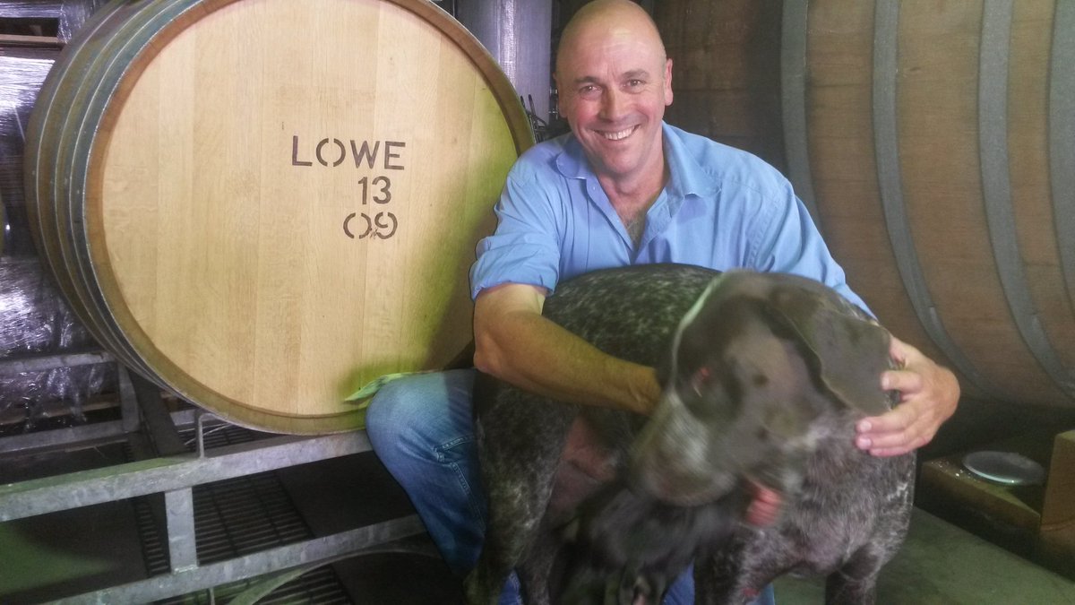 Top #NSW winemaker David Lowe &amp; hound <a href="/LoweWines/">Lowe Wines</a> <a href="/MudgeeRegion/">Mudgee Region</a>. Superb riesling/shiraz &amp; #Australia's best Zin? <a href="/winewankers/">The Wine Wankers 🍾🤛🎉🥂</a> <a href="/TweetaDean/">Peter Dean</a>