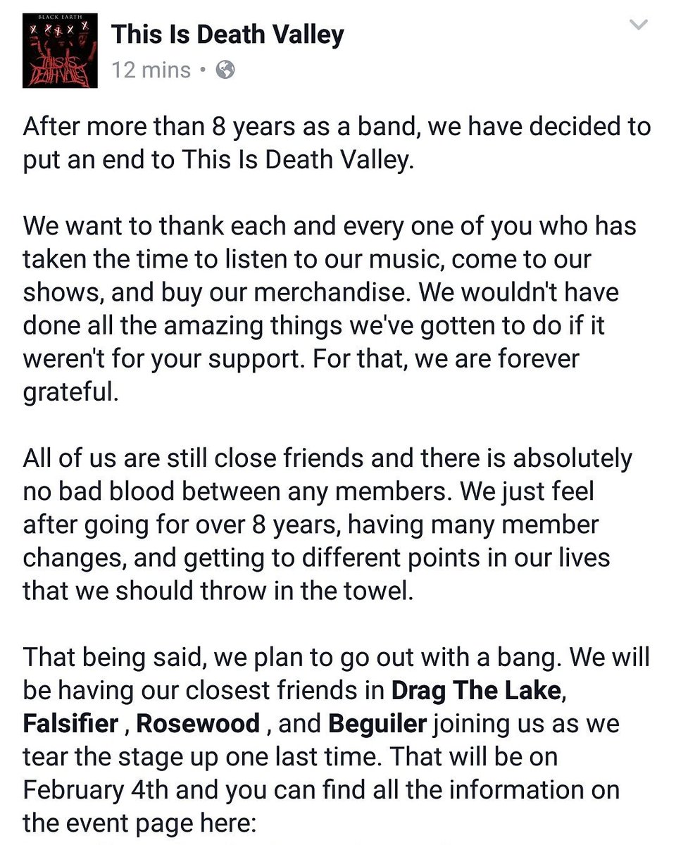 That's it, that's all

Thank you all for your support❤❤ 

Check our Facebook for our last show and our new and last track.