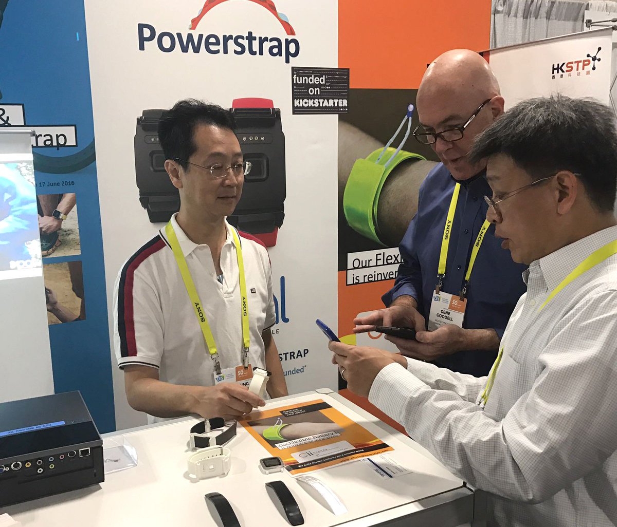 Palstrap's tweet image. Good times meeting a Kickstarter supporter. Glad to see that he’s as excited about the Pal strap as we are, thanks for the support! #CES2017