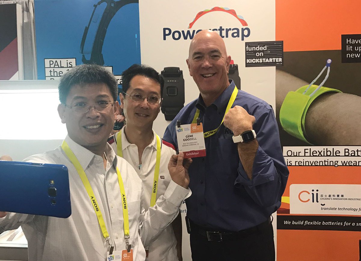 Palstrap's tweet image. Good times meeting a Kickstarter supporter. Glad to see that he’s as excited about the Pal strap as we are, thanks for the support! #CES2017