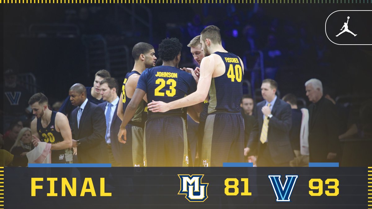 MarquetteMBB's tweet photo. #mubb falls at No, 1 Villanova. Howard leads with 21 points. MU hosts Seton Hall Wednesday night at 6 p.m. CT. https://t.co/Fhtz0F6Cs0