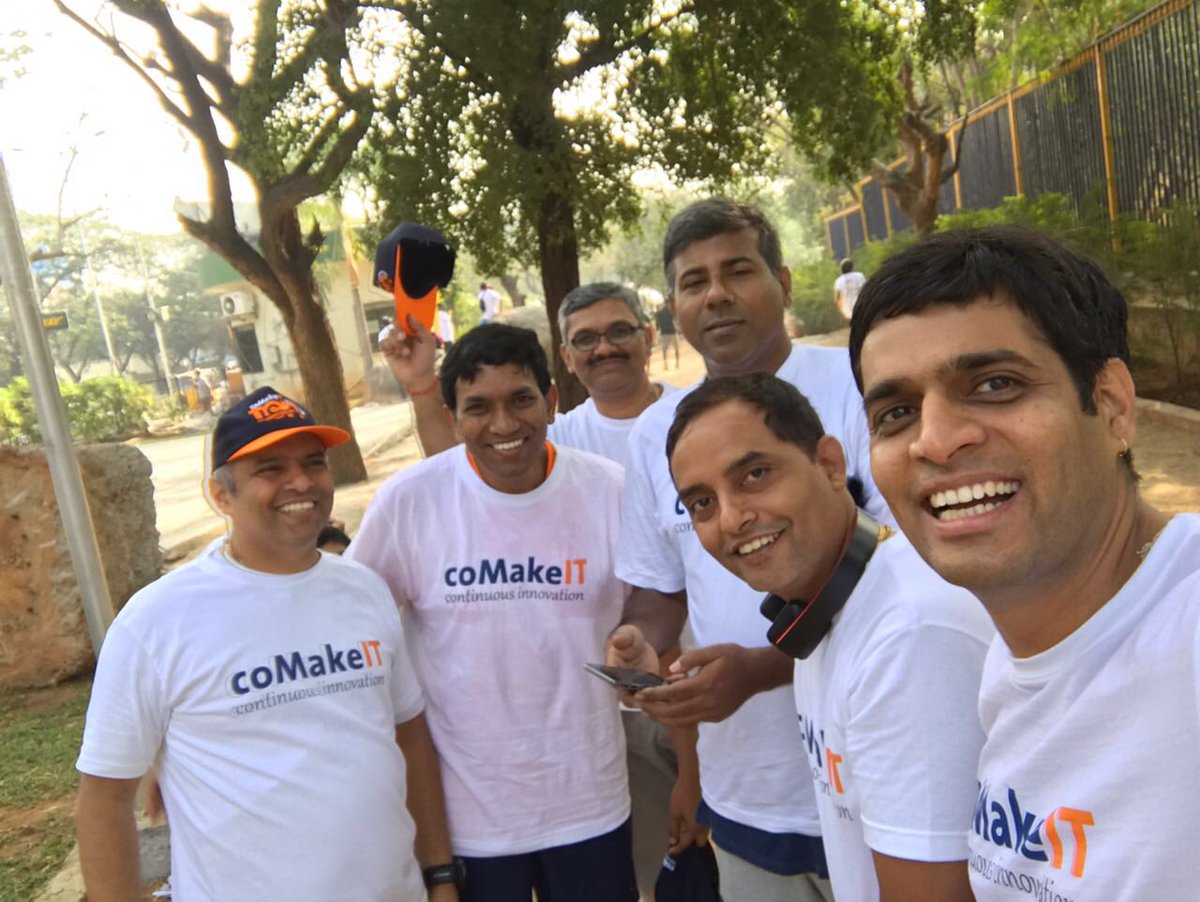 Kiran_Hyderabad's tweet photo. A #walkathon by #coMakeIT family members as part of 10th anniversary celebrations. Super fun with  90+ participants https://t.co/lzJP8HK5nI