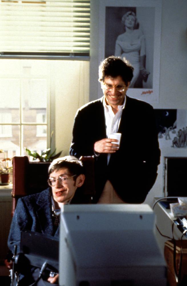 Happy birthday to Stephen Hawking! Seen here w/ director Errol Morris filming \A Brief History of Time\ (1991): 