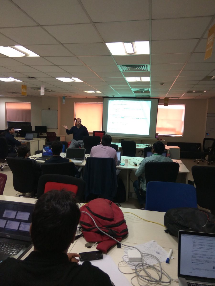 GR8ConfIN's tweet photo. @GR8ConfIN Day 2 Experiential workshops of in full swing @TOTHENEW by @kenkousen @sbglasius #grailsfw #groovy #grails #gr8conf #gr8 https://t.co/oU0TvQz73Q