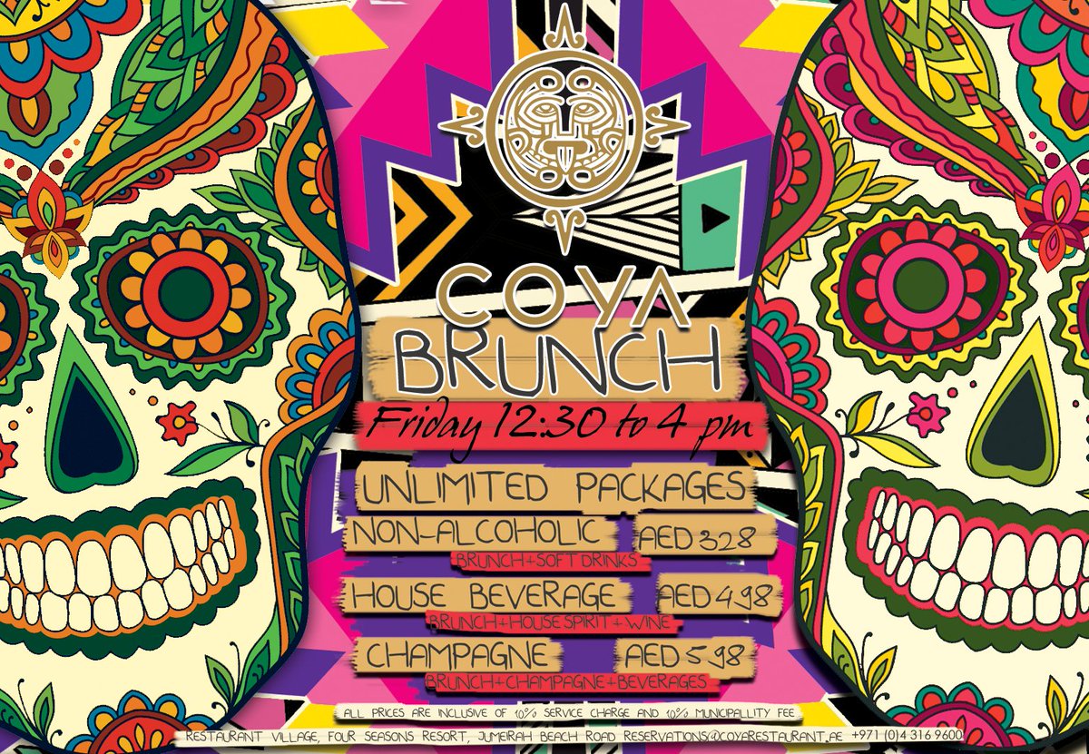 #Fridaybrunch don't be missed! #Mydubai #Brunch #dxb #brunching #COYADubai