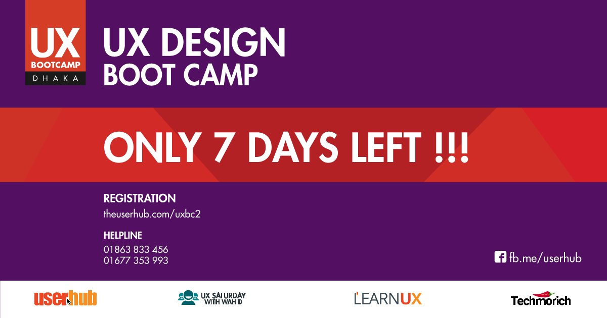 LearnUXD's tweet photo. ONLY 7 DAYS LEFT!!!
Last date of registration is 15th January, 2017
Detail and registration: https://t.co/TR199BWibz https://t.co/IZCFY43szM