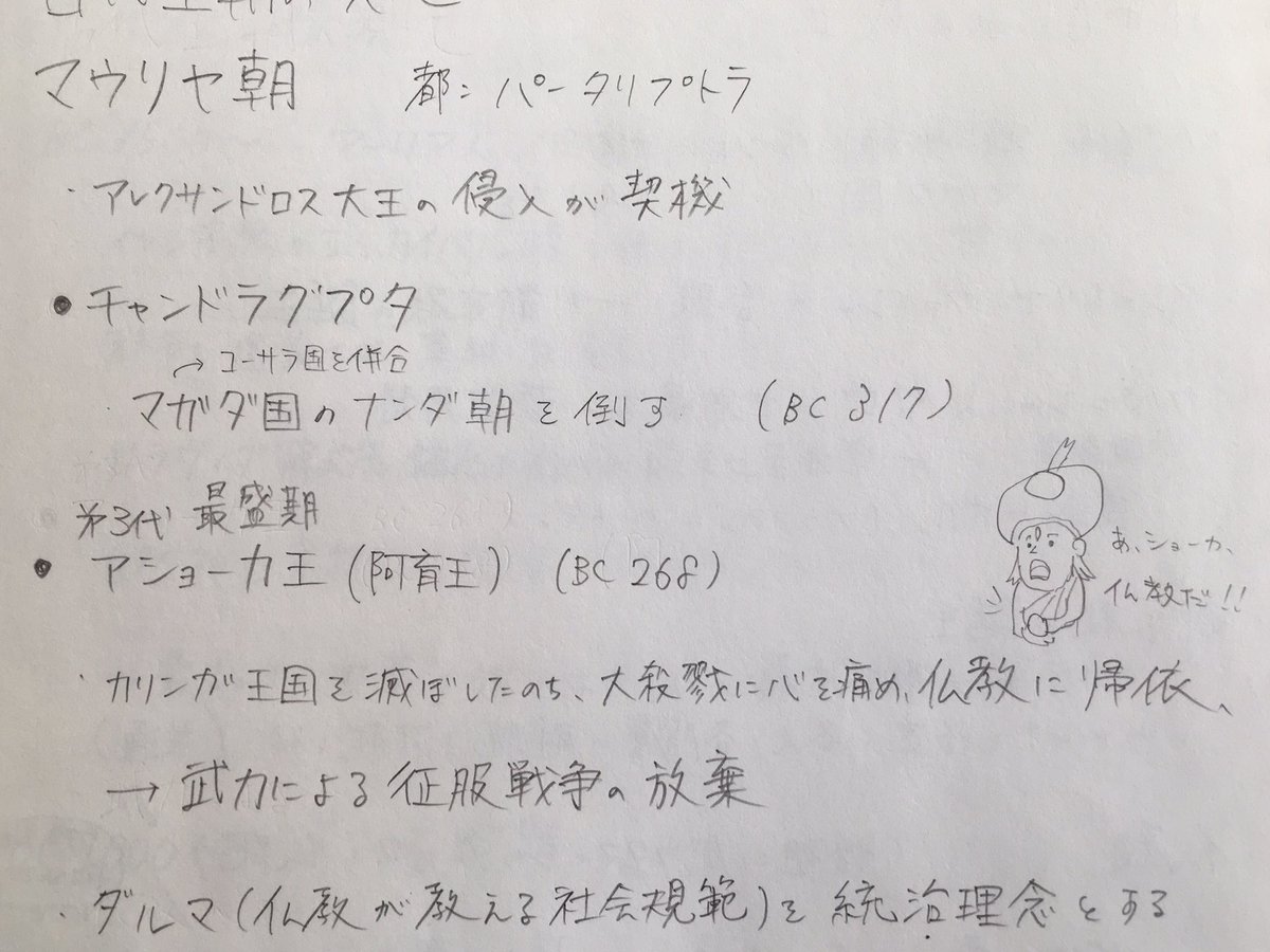 氏くん En Twitter お正月に実家に帰ったときに見つけた世界史のノート 用語をとにかくダジャレとイラストで覚えていました