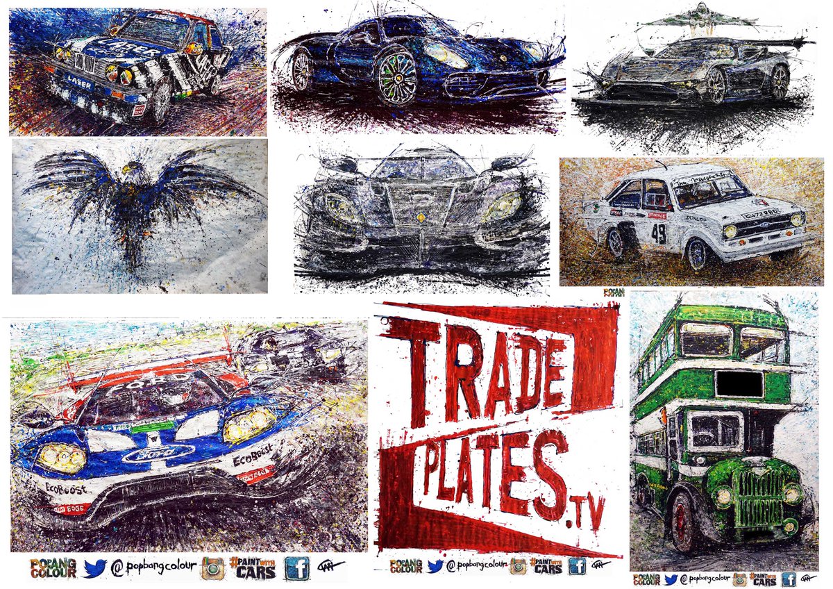 Popbangcolour's tweet photo. Ta-dah! Here's all the 2016 @Popbangcolour artworks created, looking forward to painting many more this year, like um? #PaintwithCars https://t.co/olSjNvRrph